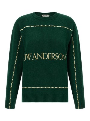 J.W. ANDERSON: Pull col rond - Pull Col Rond - Vert