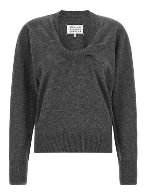 Maison Margiela: Pull col rond - Pull Col Rond - Gris