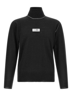 MM6 MAISON MARGIELA: Turtlenecks & Polo necks - Turtleneck sweater with contrast stitching