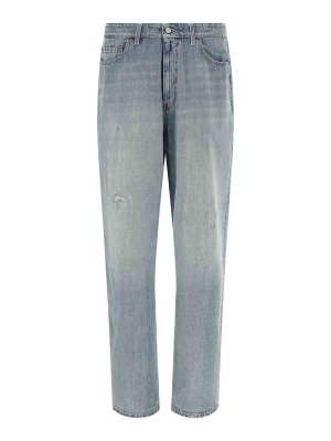 MM6 MAISON MARGIELA: ストレートジーンズ - ストレートジーンズ - ブルー