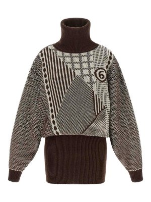 MM6 MAISON MARGIELA: Rollkragenpullover  und Polo-Ausschnitt - Rollkragenpullover - Braun