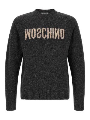 MOSCHINO: Suéteres con cuello pico - Suéter Cuello Redondo - Gris