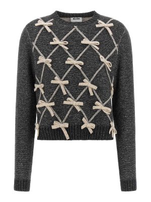 MOSCHINO: maglia collo rotondo - Maglione con fiocco
