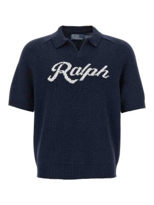 POLO RALPH LAUREN: Strickpullover mit Rundhalsausschnitt - Rundhalspullover - Blau