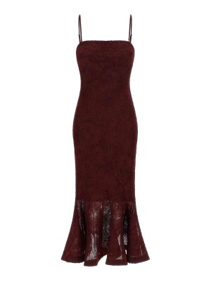ROTATE Birger Christensen: knee length dresses - flower mesh flounce' dress