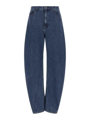 ROTATE Birger Christensen: straight leg jeans - draped barrel leg' jeans