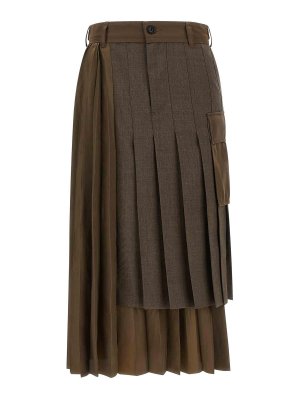 Sacai: Knee length skirts & Midi - Hybrid construction skirt