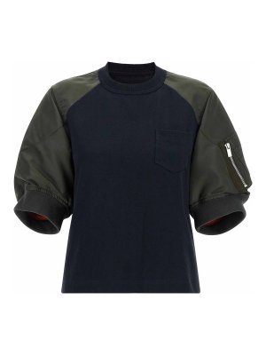 Sacai: t-shirts - Hybrid t-shirt