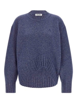 The Attico: Strickpullover mit Rundhalsausschnitt - Rundhalspullover - Blau