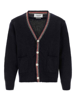THOM BROWNE: Cardigans - Cardigan - Bleu