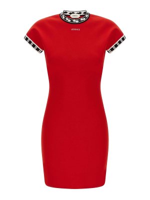 VERSACE: abiti al ginocchio - Vestito  con logo Versace