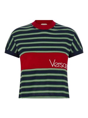 VERSACE: t-shirt - T-shirt  con intarsio
