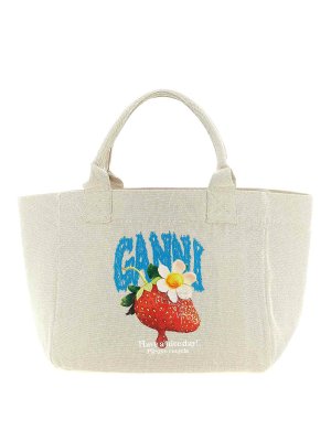 GANNI: Handtaschen - Shopper - Beige
