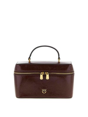 Pinko: shopper - Borsa a mano in pelle effetto stropicciato