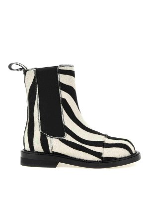 MOSCHINO: ankle boots - Zebra pony ankle boots