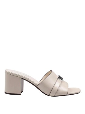 TORY BURCH: mules shoes - Leelee Mule In Cream Leather