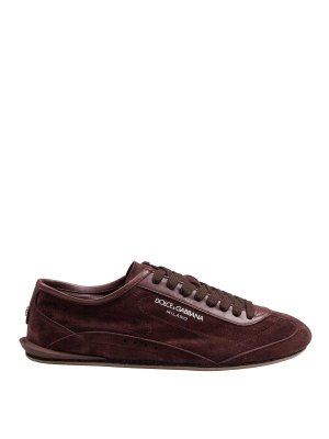 DOLCE & GABBANA: trainers - Dolce & Gabbana Suede Sneakers in Cocoa Color
