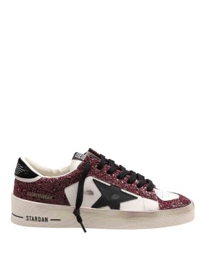 GOLDEN GOOSE: trainers - Stardan Sneakers In Leather And Glitter
