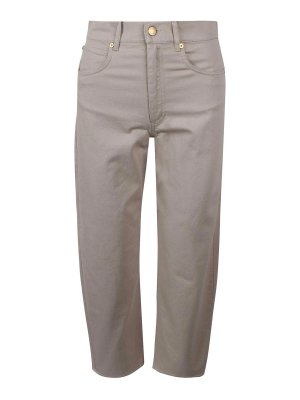 S MAX MARA: leather jacket - Balloon leg trousers in bull stretch
