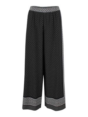 ERMANNO SCERVINO: casual trousers - Palazzo Trousers In Pure Silk Crepe De Chine