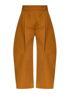 BALENCIAGA: Trousers Shorts - Pleated Wide-Leg Cropped Trousers