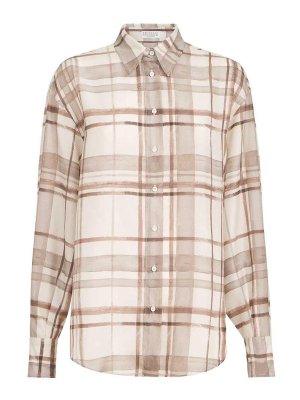 BRUNELLO CUCINELLI: shirts - Macrocheck Print Shirt