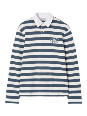 BURBERRY: shirts - Night-Stamp Cotton Rugby Shirt
