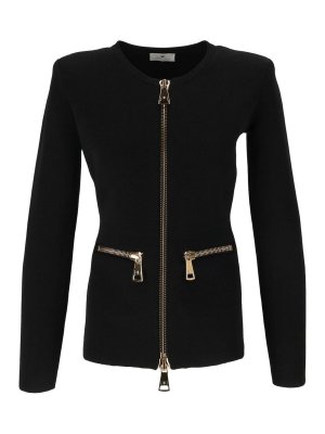 ELISABETTA FRANCHI: cardigans - Knitted Cardigan With Zip