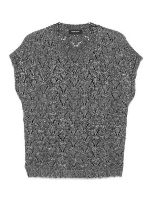 FABIANA FILIPPI: crew necks - Open-Knit Short-Sleeve Sweater