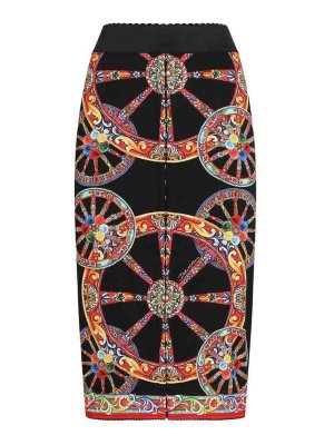 DOLCE & GABBANA: blouses - Carretto Print Charmeuse Long Skirt
