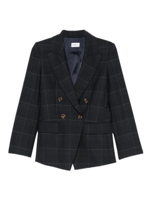 MARELLA: blazers - Millefedra Blue Tartan Blazer