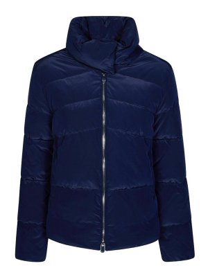 Pinko: padded jackets - Mirco Electric Blue Cropped Puffer Jacket