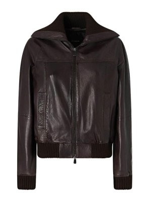 Pinko: leather jacket - Bluma Faux Leather Jacket With Zip