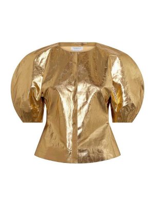GABRIELA HEARST: Tops & Tank tops - Waverly Top In Metallic Gold Linen Twill