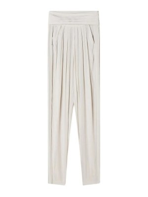 LANVIN: pantaloni casual - Pantaloni in charmeuse drappeggiati
