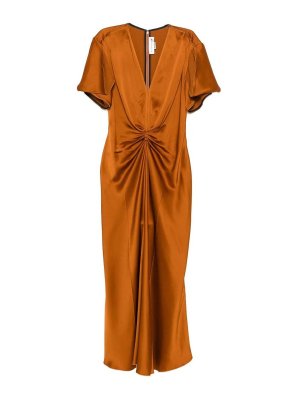 VICTORIA BECKHAM: Knielange Kleider - Knielanges Kleid - Gold