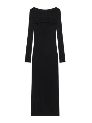 Courreges: maxi dresses - Rib Knit Slash Long Dress