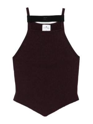 Courreges: Tops & Débardeurs - Top - Rouge Brun