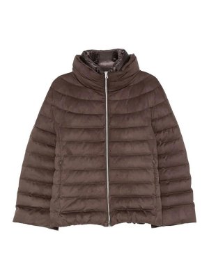 HERNO: cappotti imbottiti - Piumini corti in pelle scamosciata