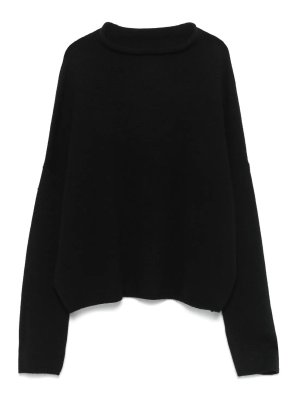 LISA YANG: Strickpullover mit Rundhalsausschnitt - Rundhalspullover - Schwarz