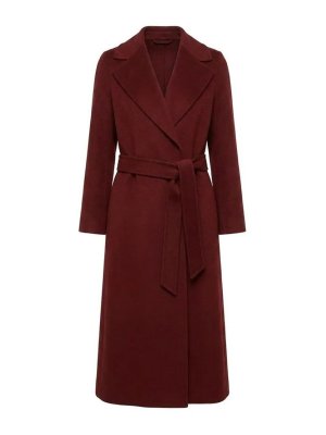 Max Mara: Abrigos semilargos - Abrigo Midi - Rojo Oscuro