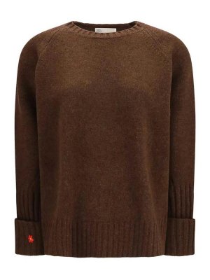 TORY BURCH: クルーネック - クルーネック - ブラウン