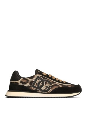 DOLCE & GABBANA: trainers - Brocade Leo Print Sneakers