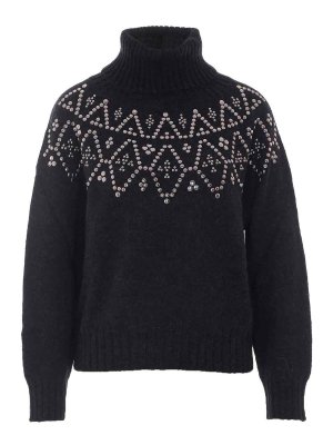 ALPHA STUDIO: Strickpullover mit Rundhalsausschnitt - Rundhalspullover - Schwarz