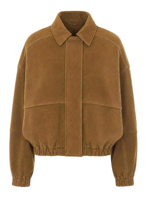 BRUNELLO CUCINELLI: Lederjacken - Lederjacke - Grün