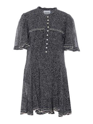 Isabel Marant Etoile: crew necks - Black And Ecru Daynia Dress