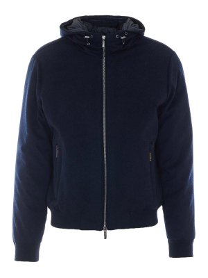 MOORER: padded jackets - Blue Grey Oniro Down Jacket