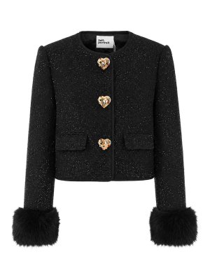 Self Portrait: Pelz und Shearling - Pelz - Schwarz