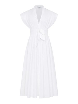 Alaïa: knee length dresses - White Belted Dress