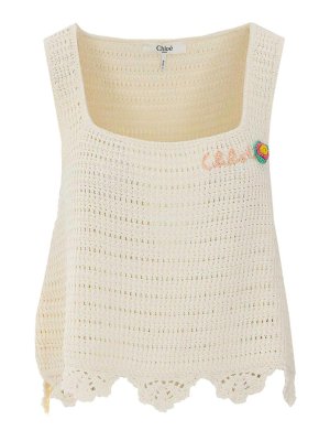 CHLOE': Tops & Tank tops - Cropped Crochet Knit Top